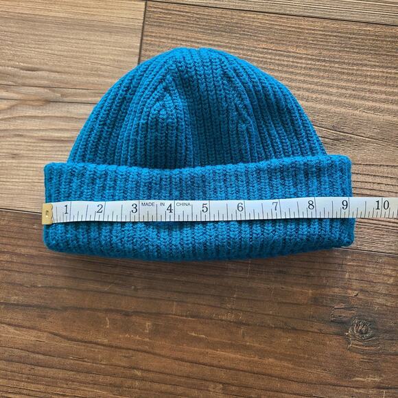 The North Face Youth Salty One Size Knit Beanie Dusk Blue Box Logo Winter Hat - Picture 6 of 7